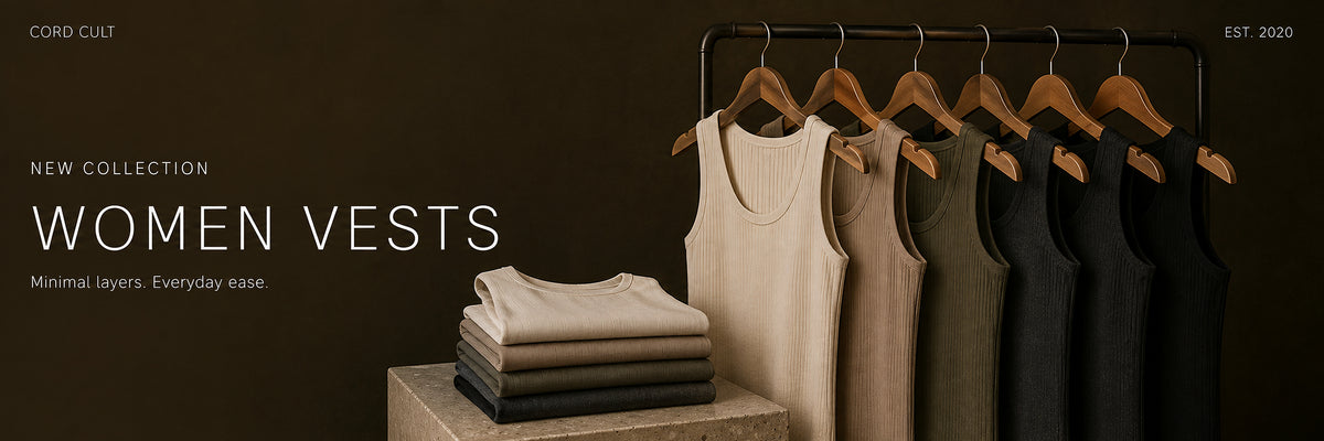 Cord Cult Women Vests collection banner desktop
