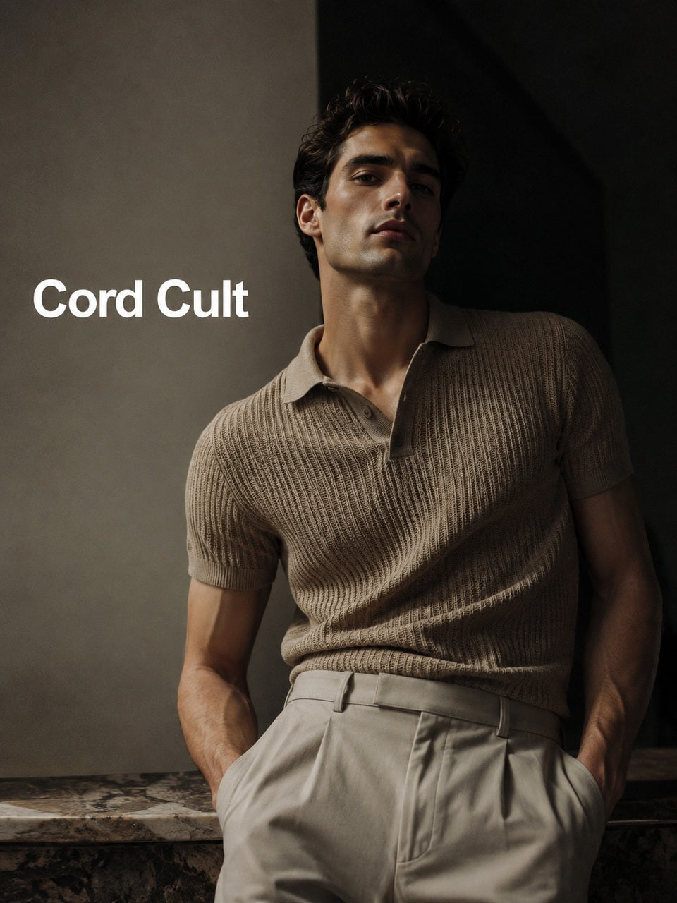 Cord Cult knit polo editorial