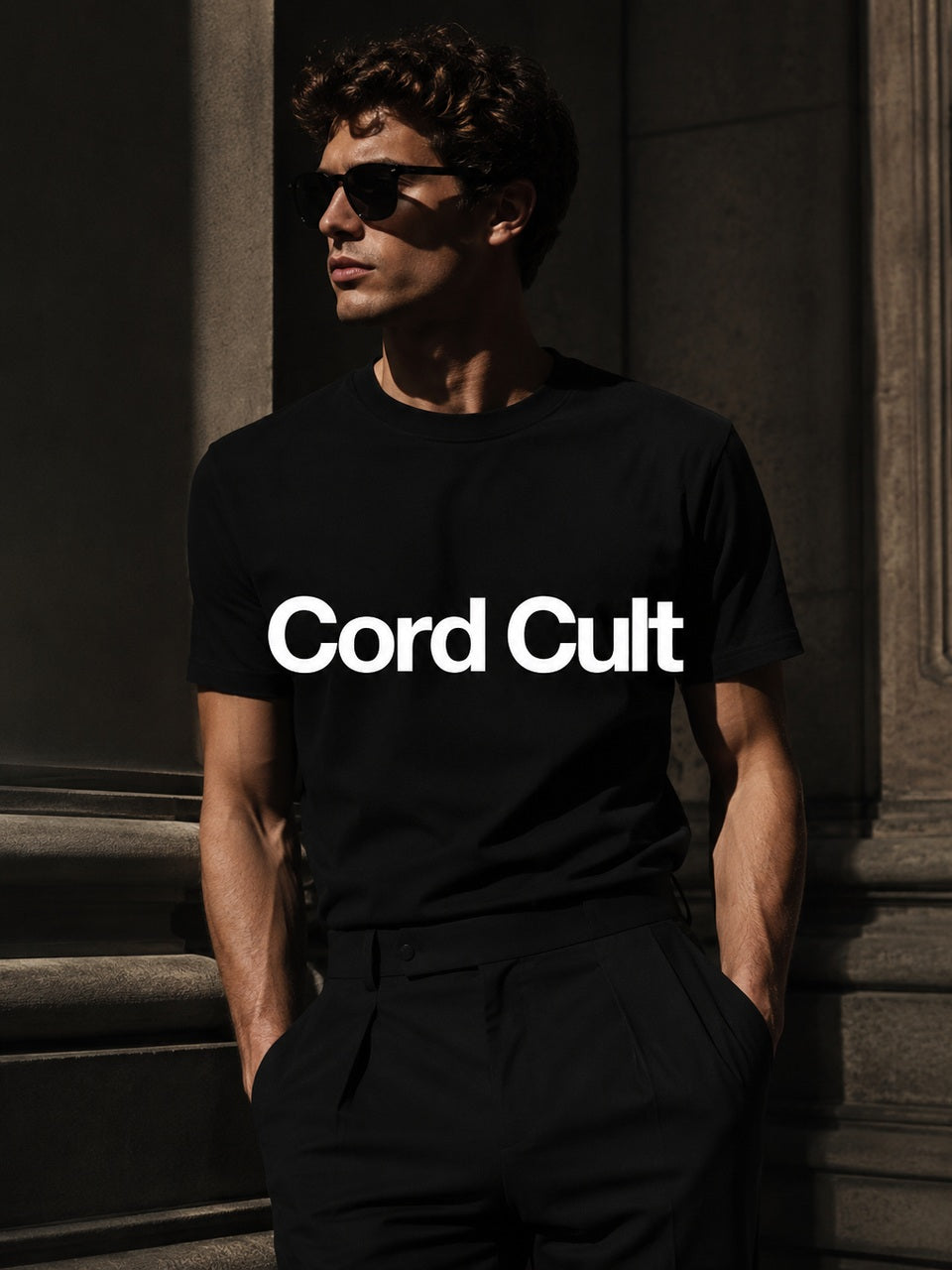 Cord Cult men's T-shirt fit editorial