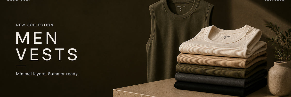 Cord Cult Men Vests Collection Banner Desktop