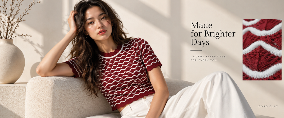 Cord Cult knitwear collection homepage banner