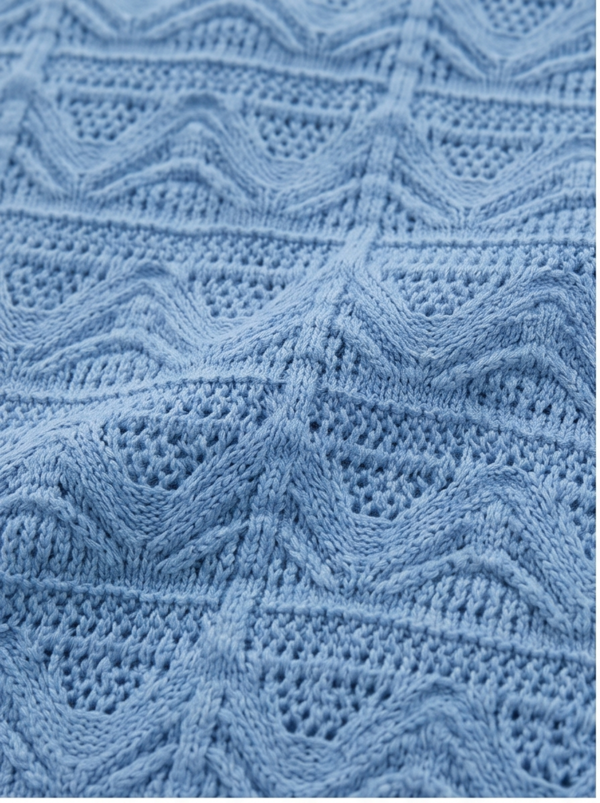 Blue Haze Chevron V-Neck Knit Top by Cord Cult - detail view