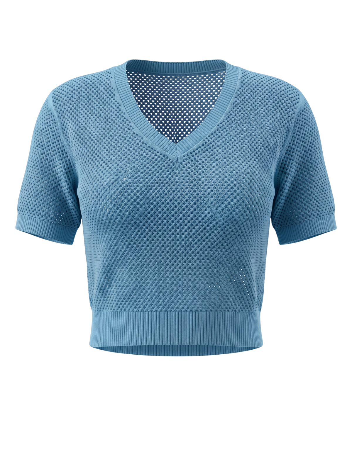 Cloudline Open Knit V-Neck Top by Cord Cult - front view