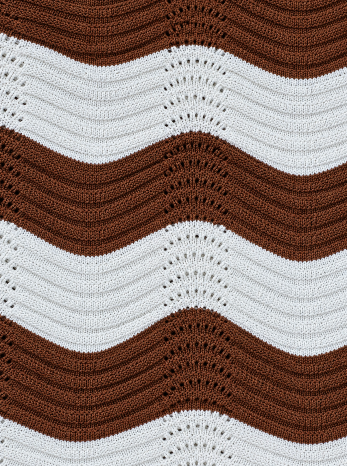 Cocoa Foam Wave Knit Crop Top - Cocoa & Cream by Cord Cult - detail view