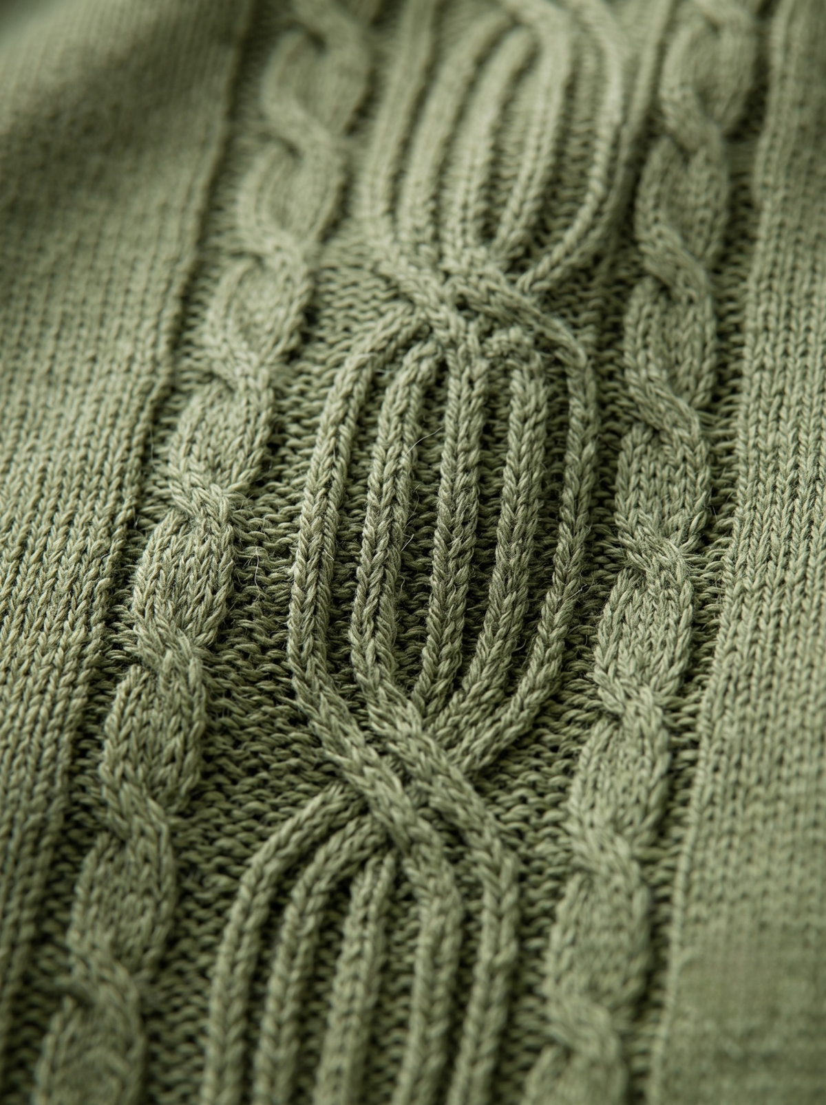 Fernline Cable Knit Polo - Sage Green & Black by Cord Cult - detail view