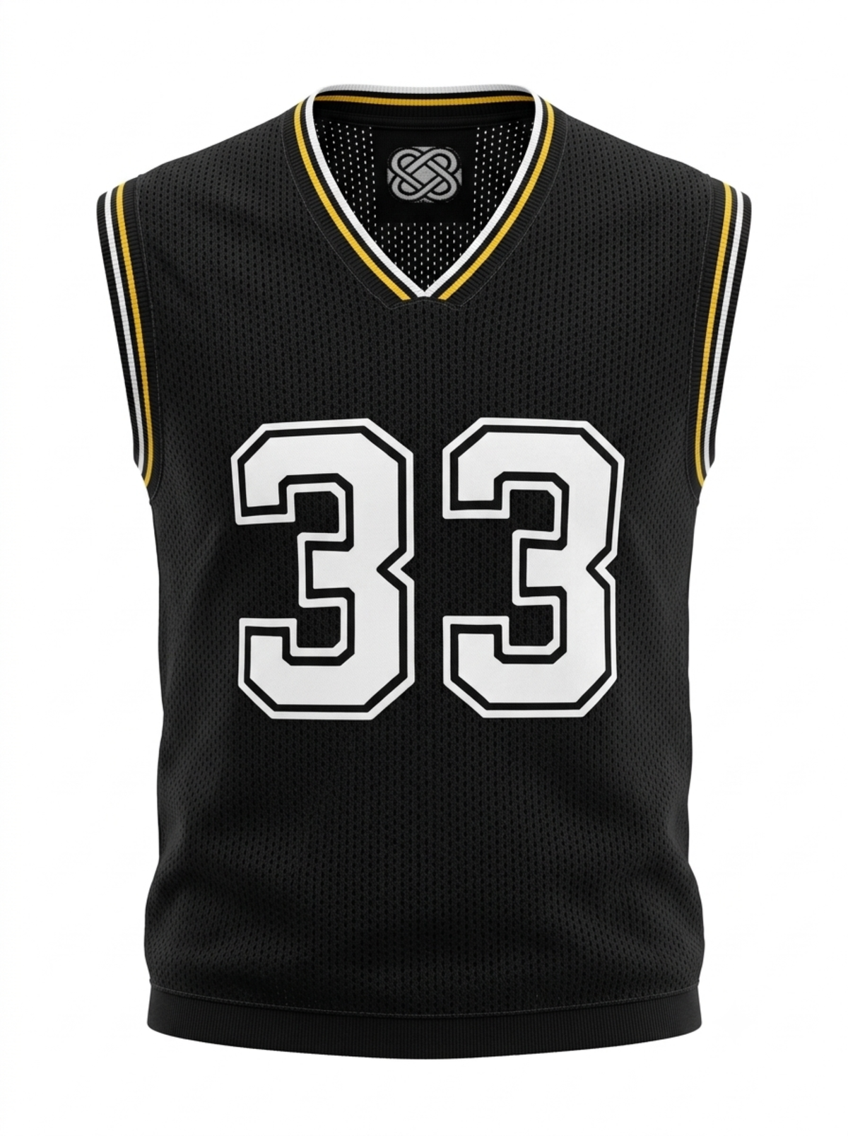 Courtline 33 Mesh Jersey Vest - Black by Cord Cult - front view