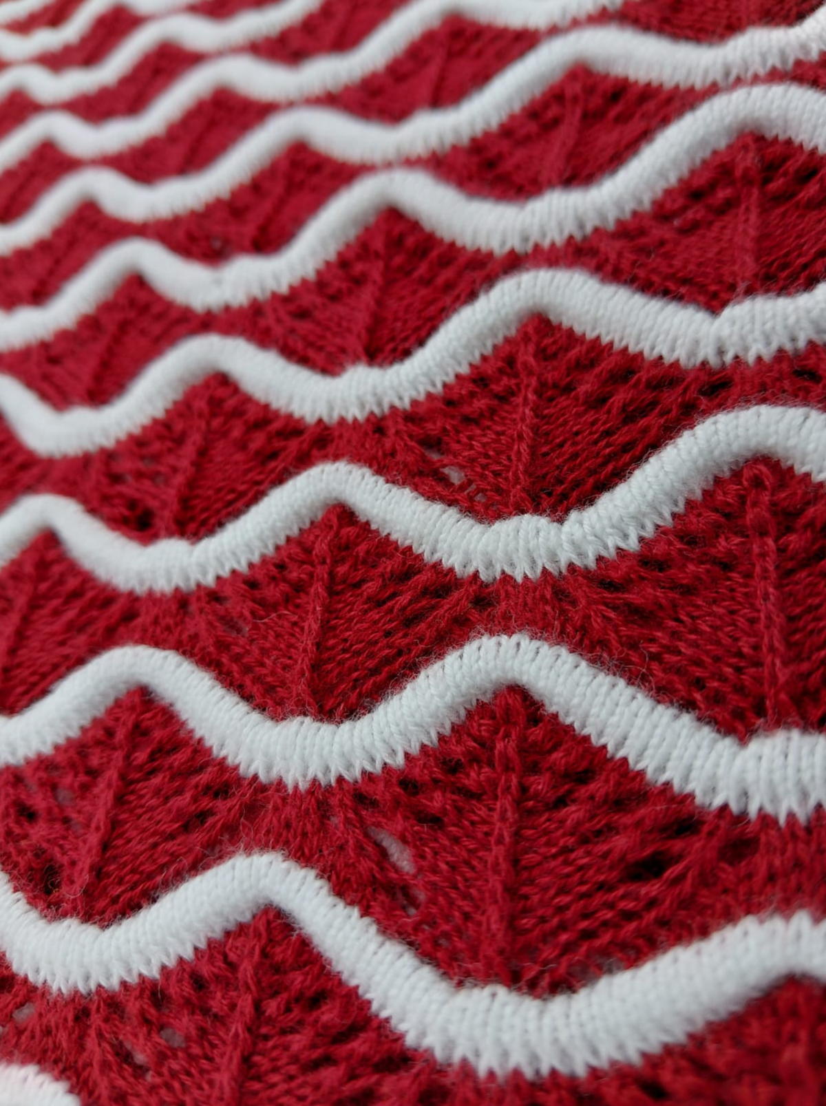 Crimson Ripple Knit Crop Top - Red by Cord Cult - detail view