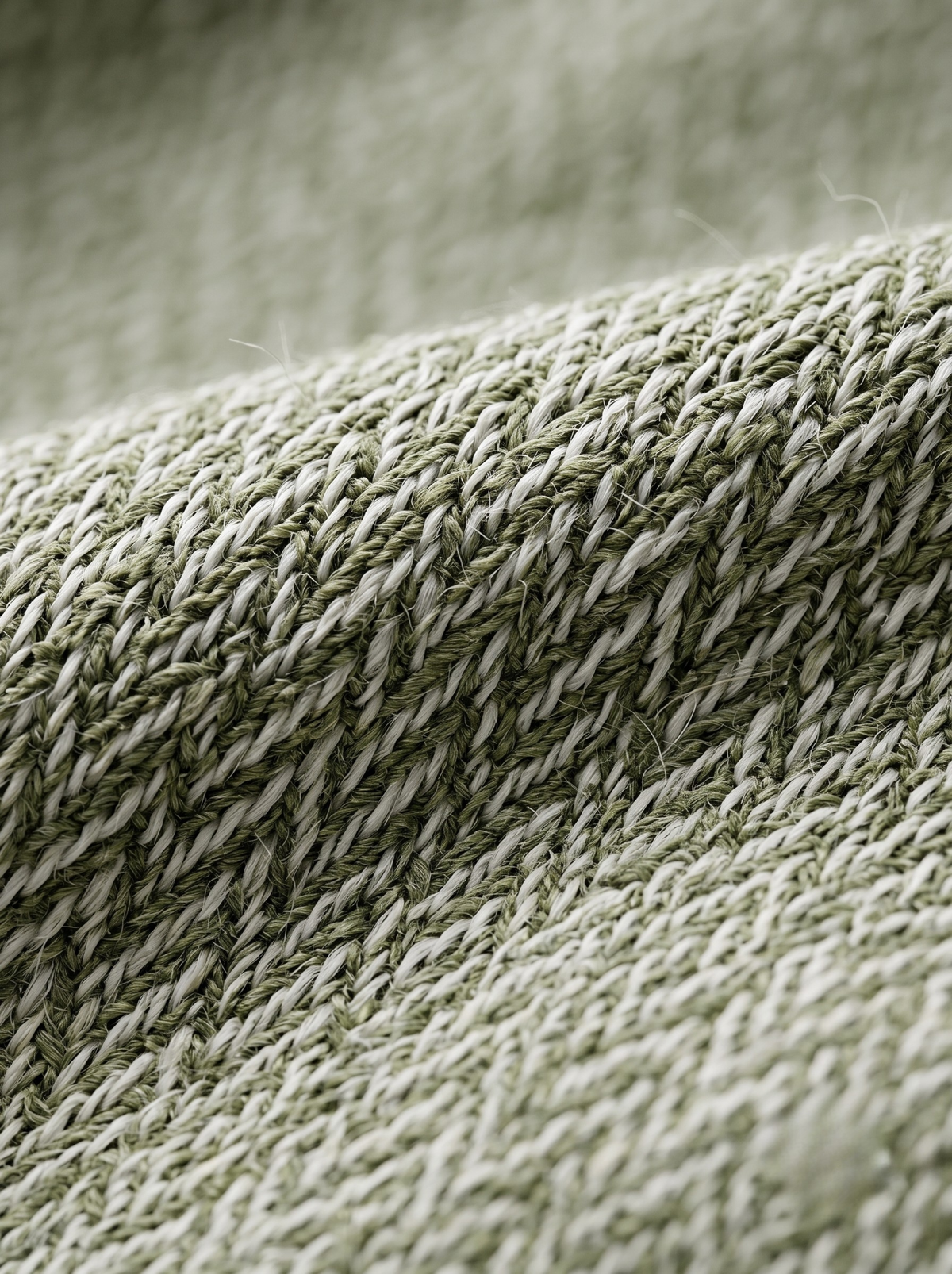 Signal Micro Chevron Knit Polo - Sage Green & White by Cord Cult - detail view
