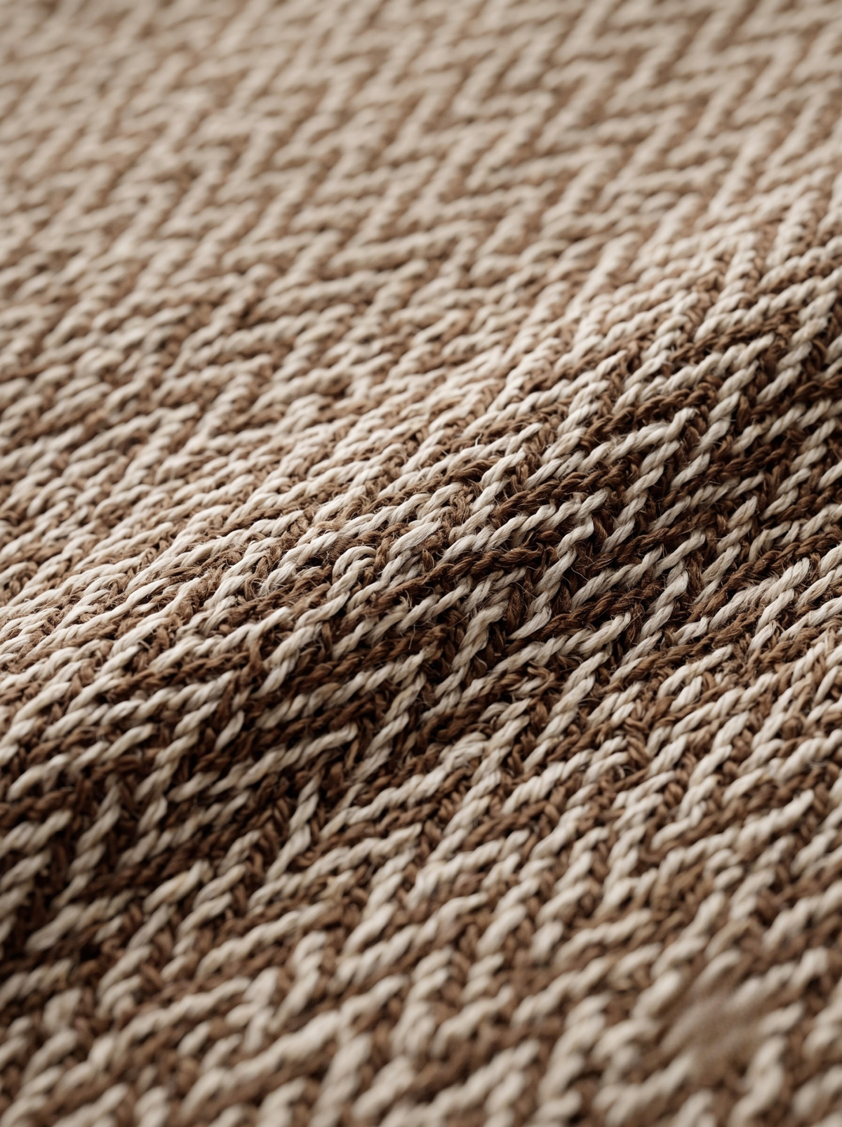 Terra Micro Chevron Knit Polo - Taupe & Brown by Cord Cult - detail view