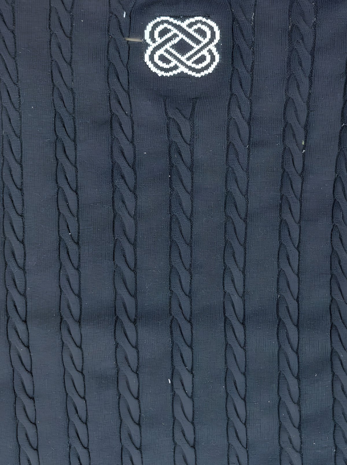 Noir Cable Knit V-Neck Vest - Black by Cord Cult - detail view