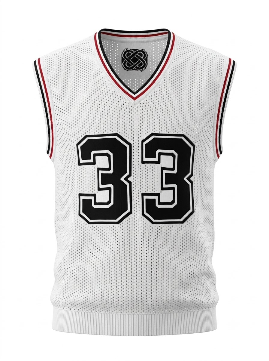 Rival 33 V-Neck Mesh Vest - White by Cord Cult - front view