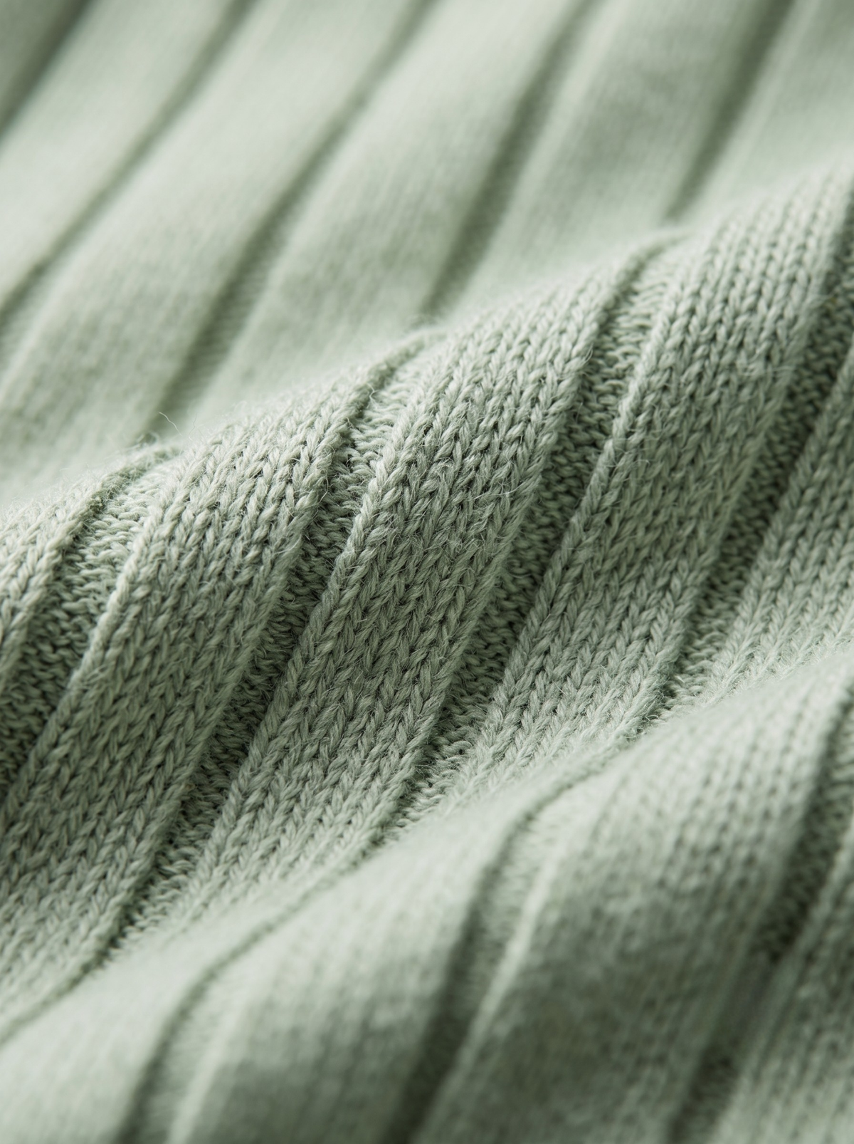 Verdant Vertical Rib Knit Polo - Sage Green by Cord Cult - detail view