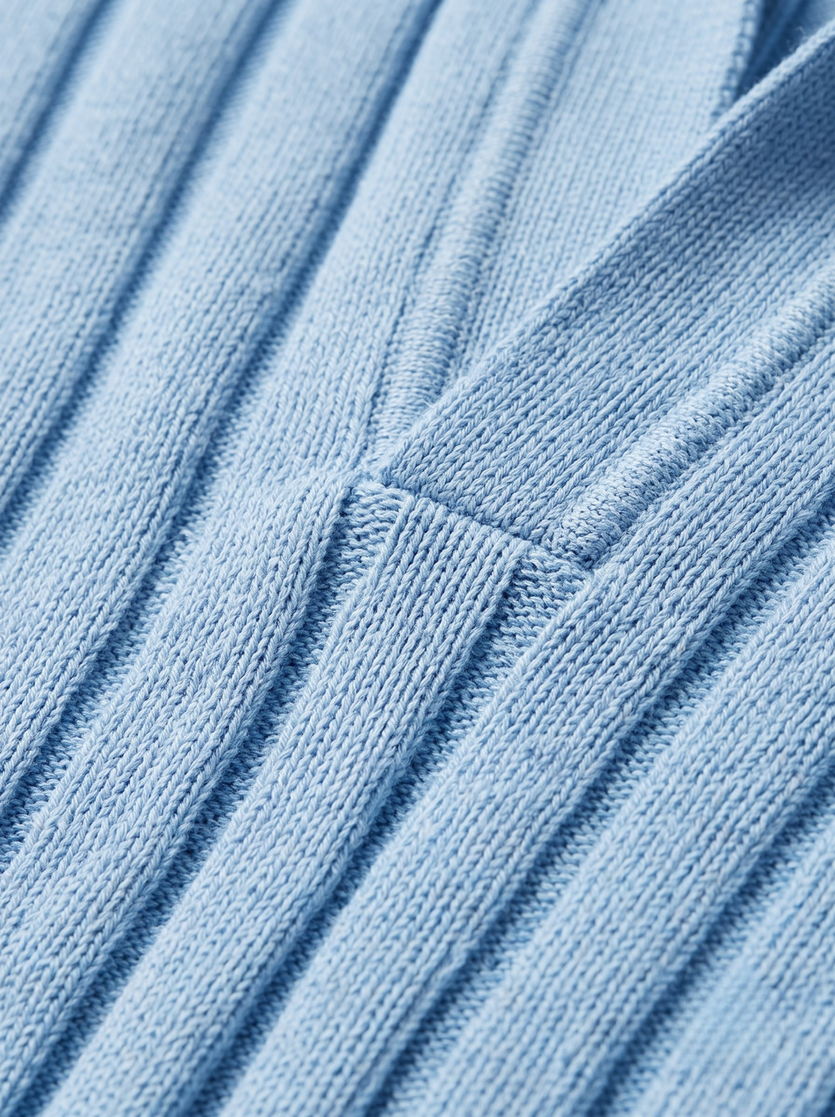 Aero Vertical Rib Knit Polo - Sky Blue by Cord Cult - detail view