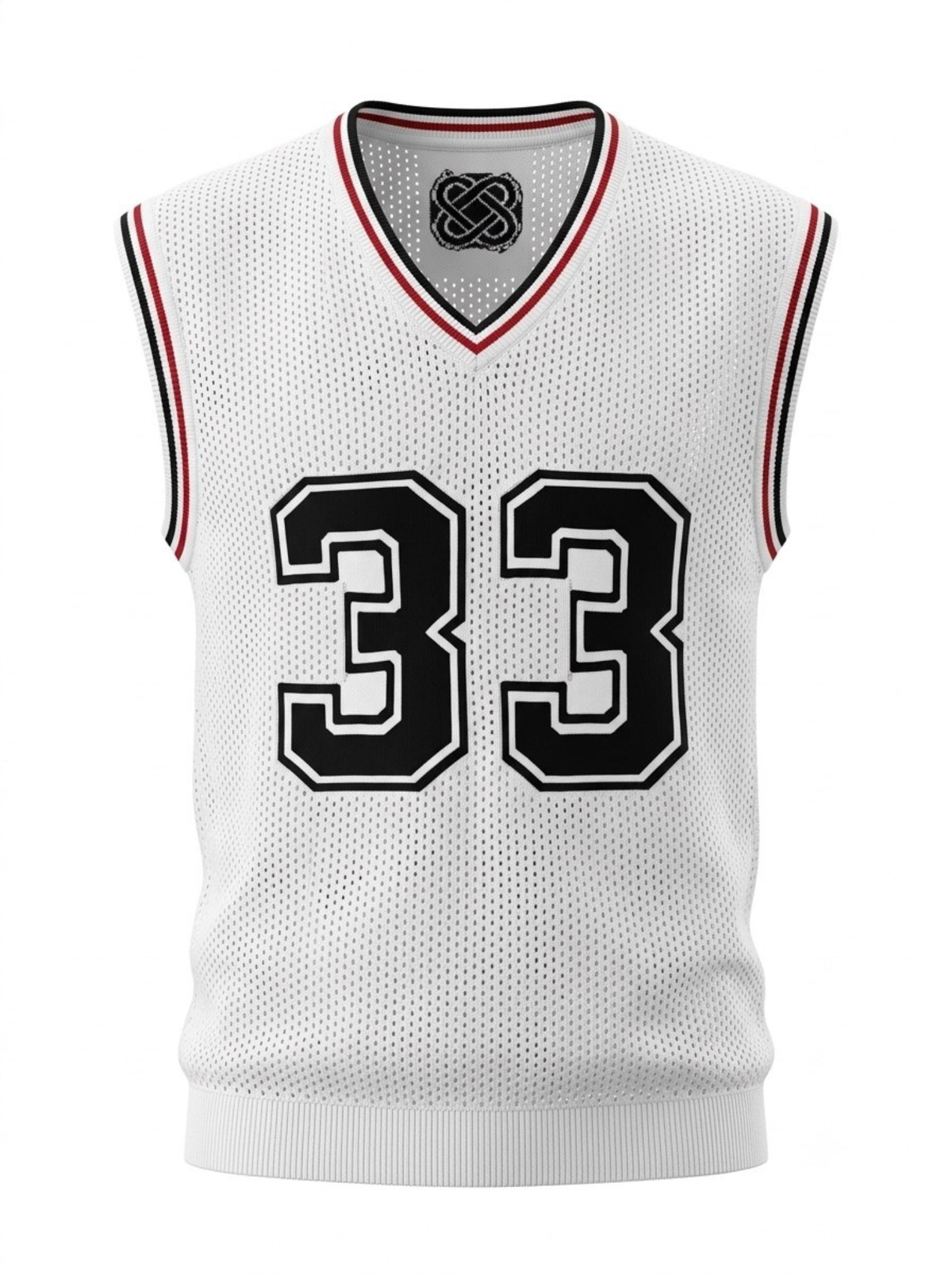 Halo 33 Varsity V-Neck Mesh Vest - White by Cord Cult - front view