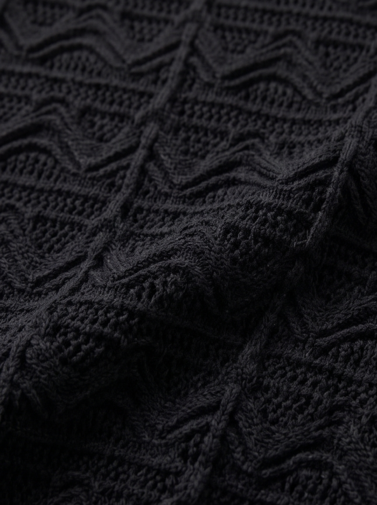 Midnight Noir Textured Knit Crop Top by Cord Cult - detail view