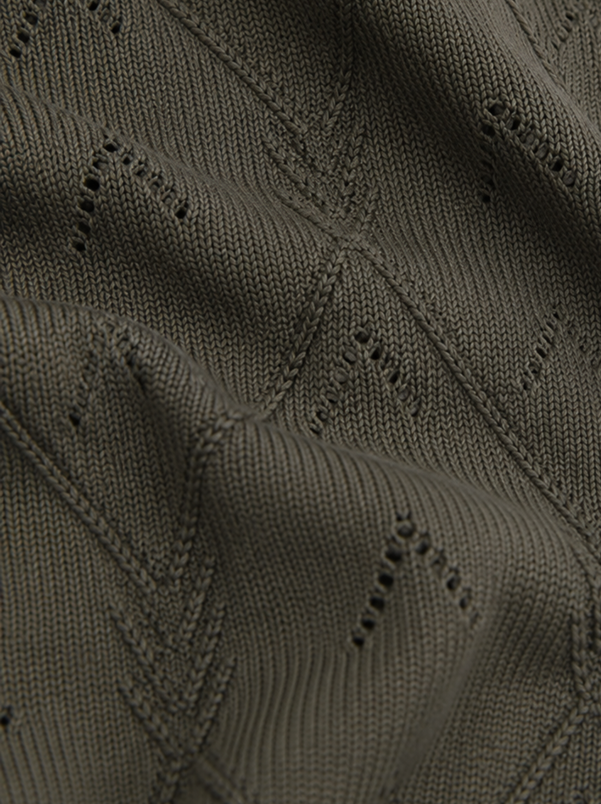 Olive Verse Point Collar Knit Pullover by Cord Cult - detail view