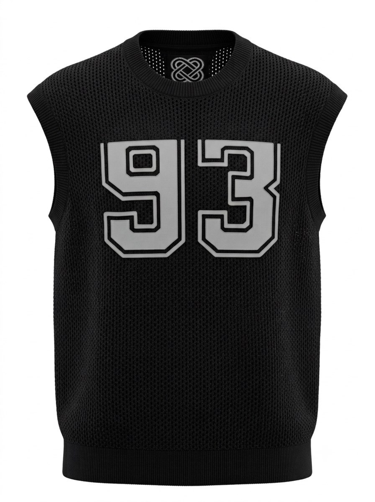 Phantom 93 Varsity Mesh Crew Vest - Black by Cord Cult - front view
