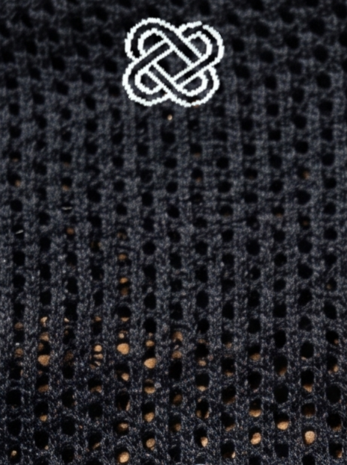 Phantom 93 Varsity Mesh Crew Vest - Black by Cord Cult - mesh detail view